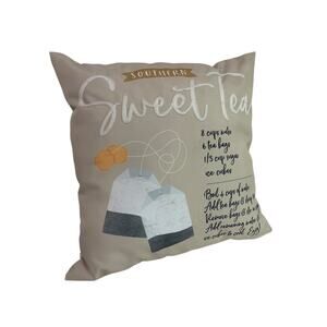 Southern Sweet Tea Throw Pillow Indoor Outdoor 18 Inch Square